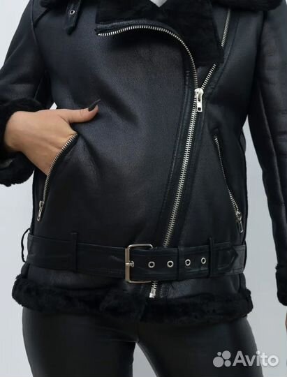 Дубленка авиатор женская 48