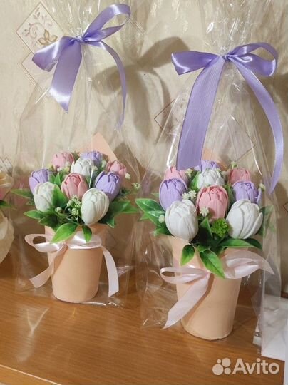 Мыло ручной работы. Букет к 8 марта