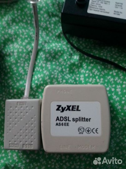 Модем Zyxel Asus и пару сплитеров