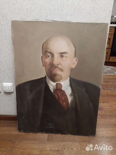 Картина В.И Ленин холст,масло 60Х80 см. СССР