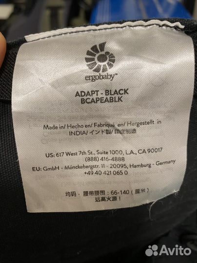 Эргорюкзак ergobaby adapt black bcapeablk оригинал
