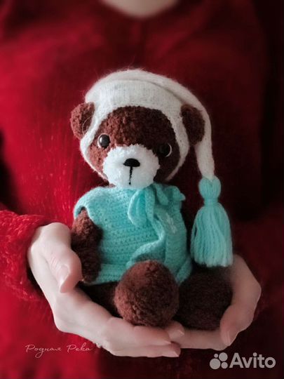 Игрушки вязаные: мишка, собачка, белый Умка, корги