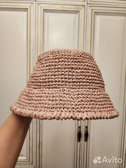 Панамы летние пляжные натуральные из рафии