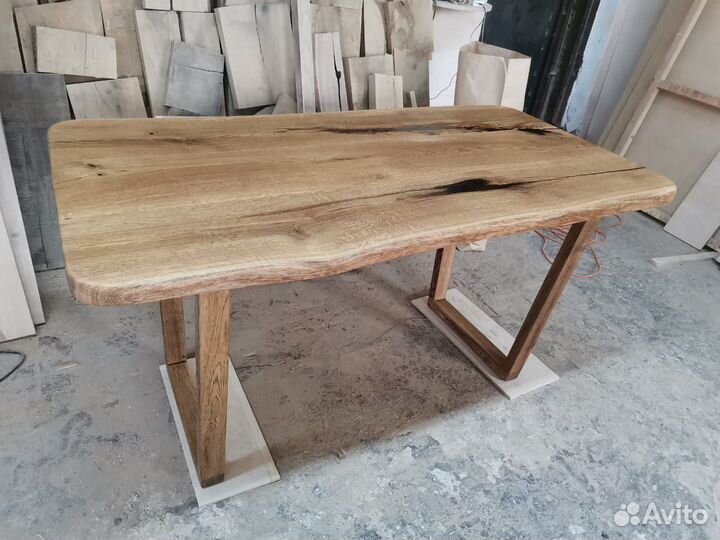 Стол из массива дуба в стиле лофт