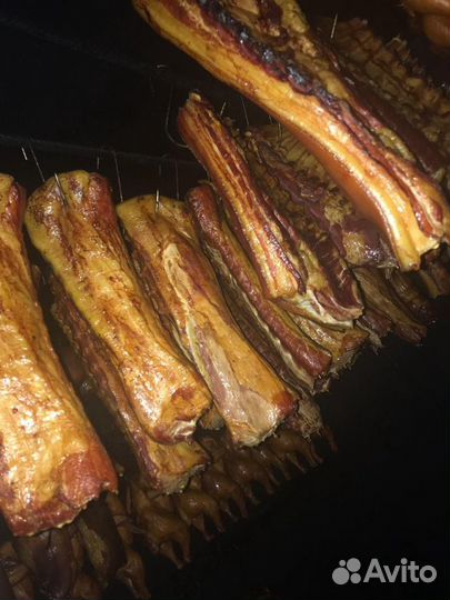 Горячее копчение, сало, мясо