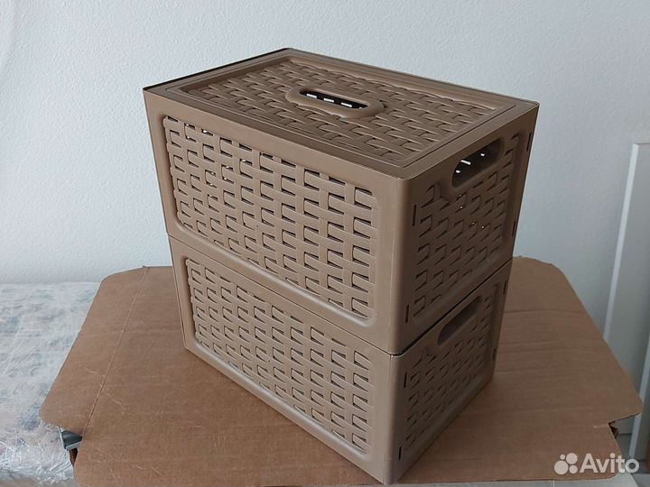 Пластиковые ящики корзины ротанг