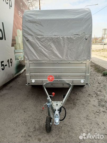 Двухосный прицеп с доп бортами и тентом