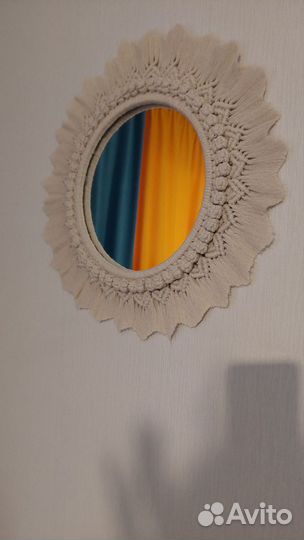 Зеркало солнышко макраме