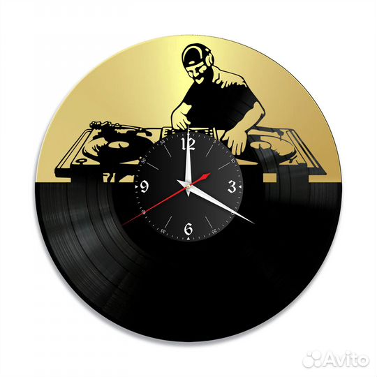 Часы настенные диджей Dj из винила, №1