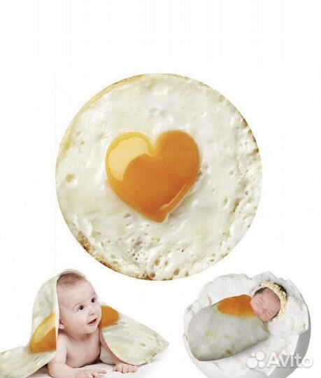 Новый мягкий плед 150’150 яичница