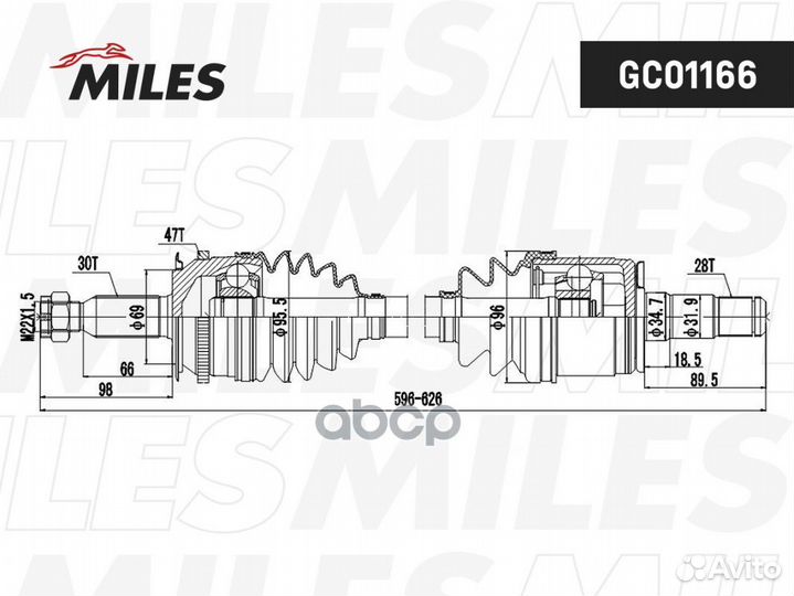 Привод в сборе левый mitsubishi L200 IV 2.5D 05