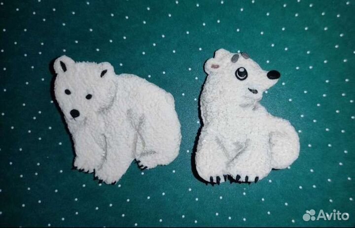 Броши Белый медведь и Умка ручная работа