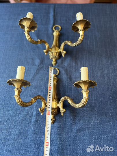 Старинные настенные бра. Бронза. Франция