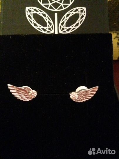 Серьги белое золото