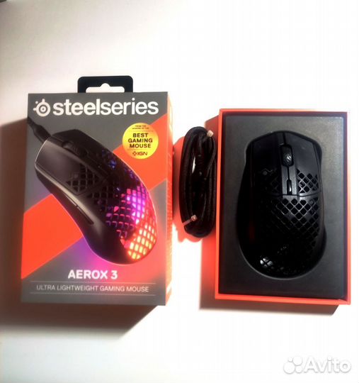 Мышь проводная SteelSeries Aerox 3,черный