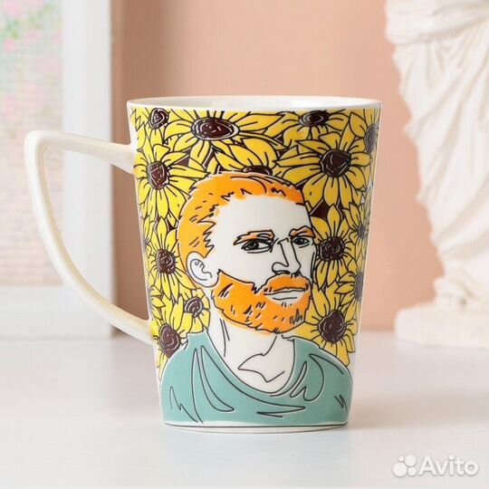 Кружка керамическая «Подсолнухи», 420 мл