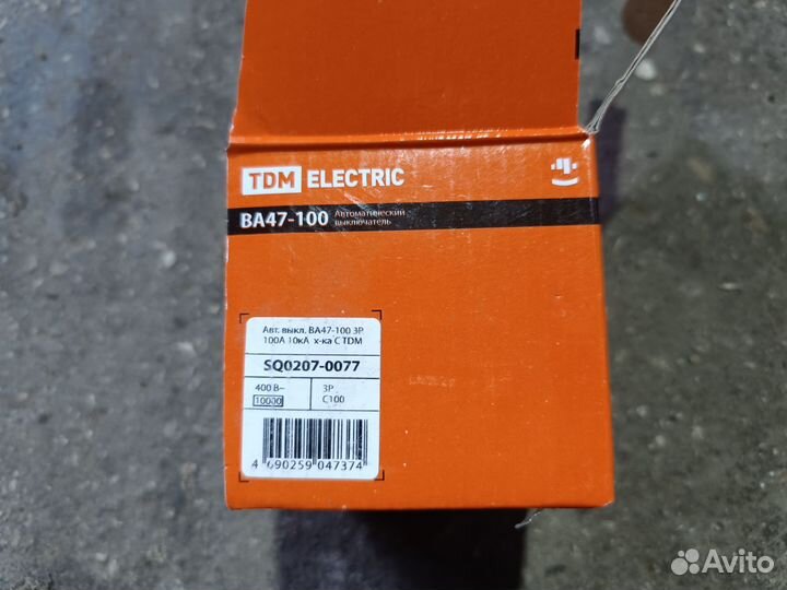 Автоматический выключатель ва 47-100 3п С 100А