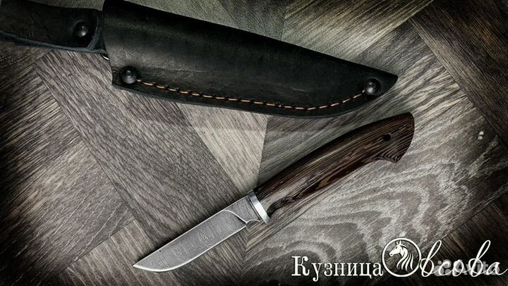 Мини нож для городского ношения из дамаска