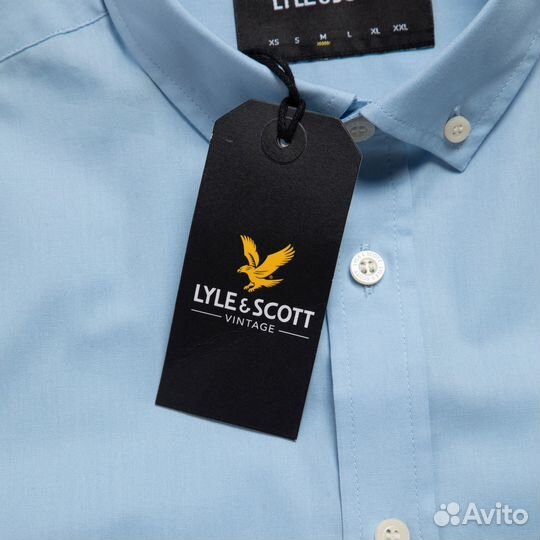 Новая мужская рубашка голубого цвета Lyle & Scott