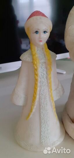 Дед мороз СССР из ваты и снегурочка