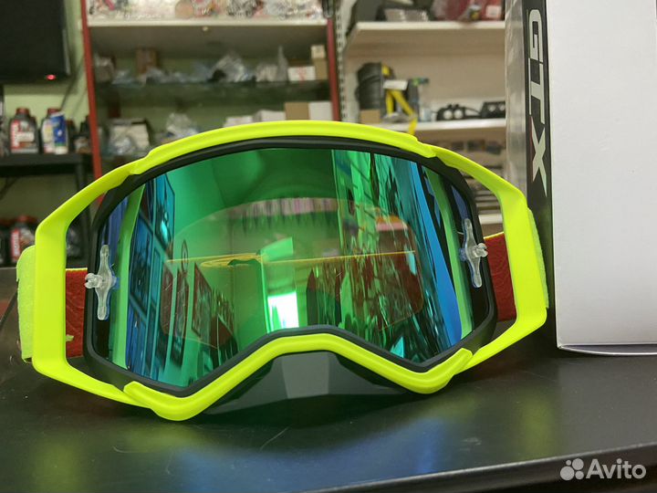Очки Мотокросс GTX 5027 салатовые