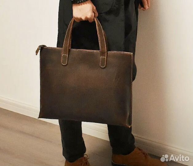 Мужская кожаная деловая сумка