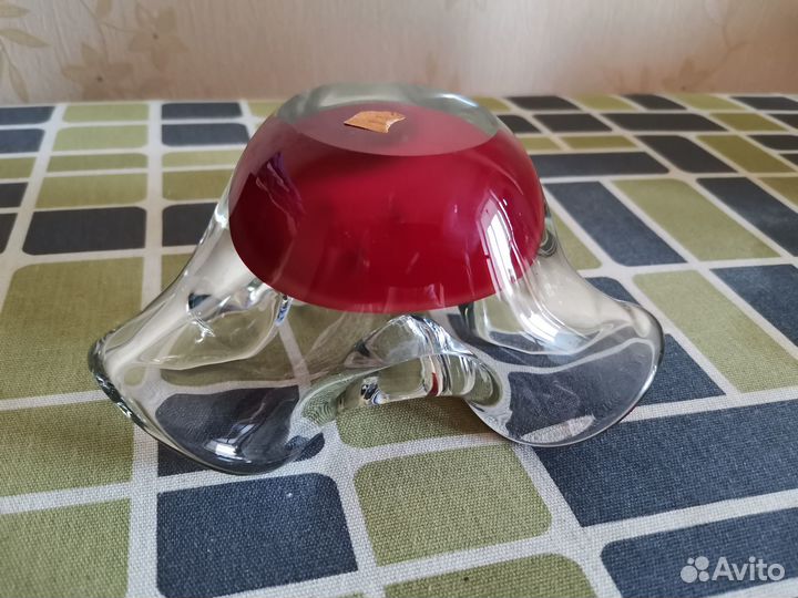 Пепельница. Цветное дутое стекло. СССР Винтаж