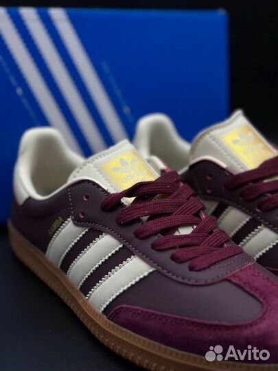 Adidas Samba OG Maroon Gold Metallic