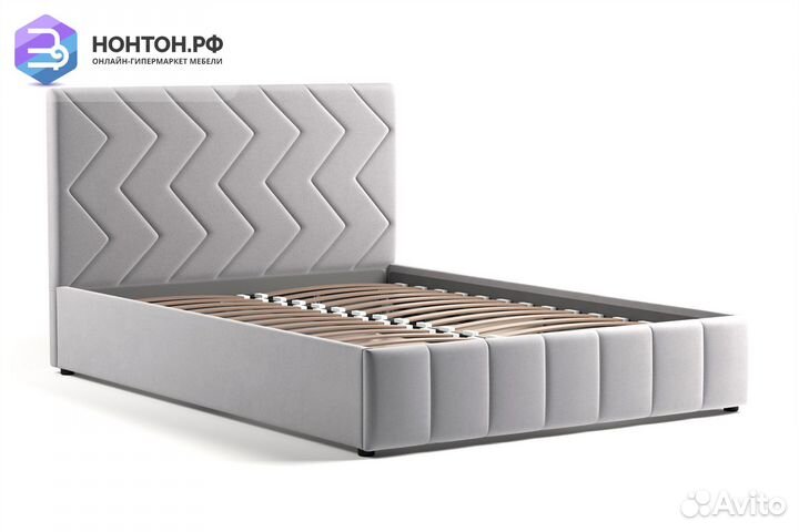Кровать Милана светло-серая