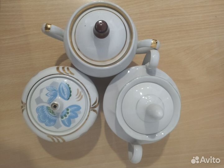 Большое блюдо Дулево, 36 см, сахарницы, чайник