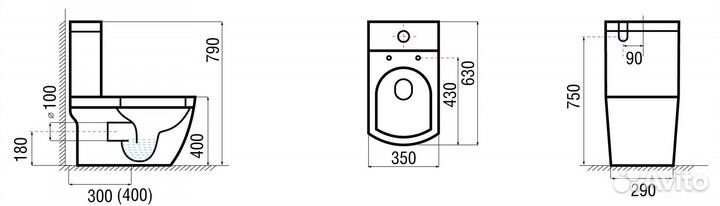 Унитаз Arcus моноблок 050 white jgmsk (белый) для
