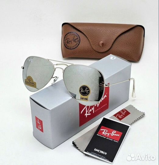 Очки Ray ban Aviator стекло premium унисекс