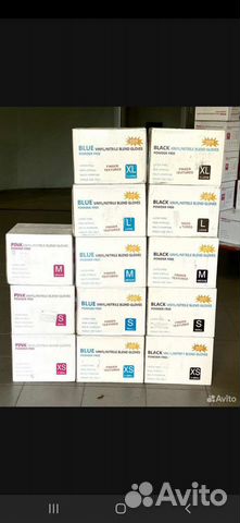 Перчатки нитриловые виниловые