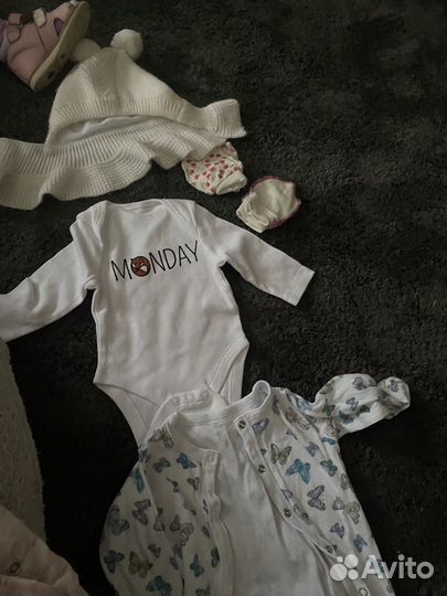 Вещи детские пакетом от 0-6 месяцев