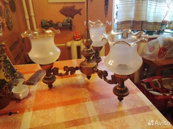 Люстка старинная. Бронза