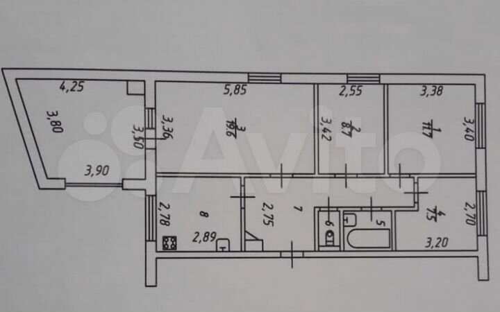 4-к. квартира, 71 м², 3/10 эт.