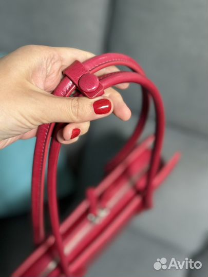 Сумка малиновая Zara натуральная кожа