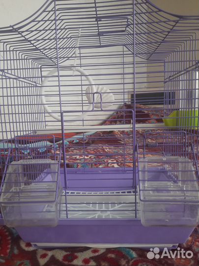 Клетка для волнистого попугая+корм