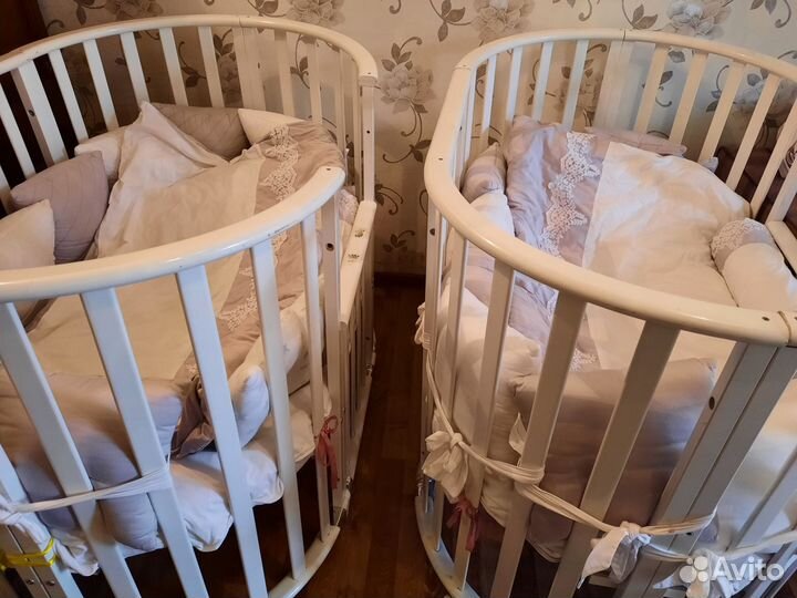 Детская кроватка с маятником круглая-овальная