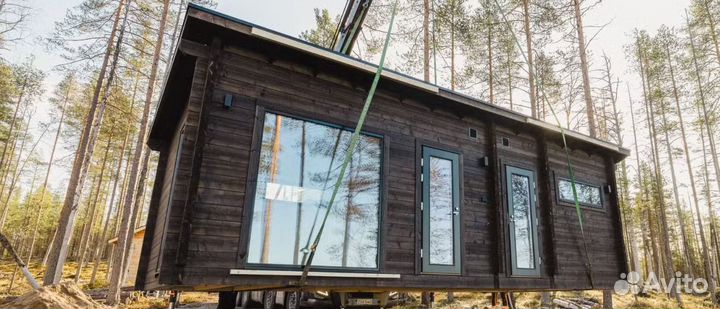 Модульный Финский дом баня не бочка из бруса viki