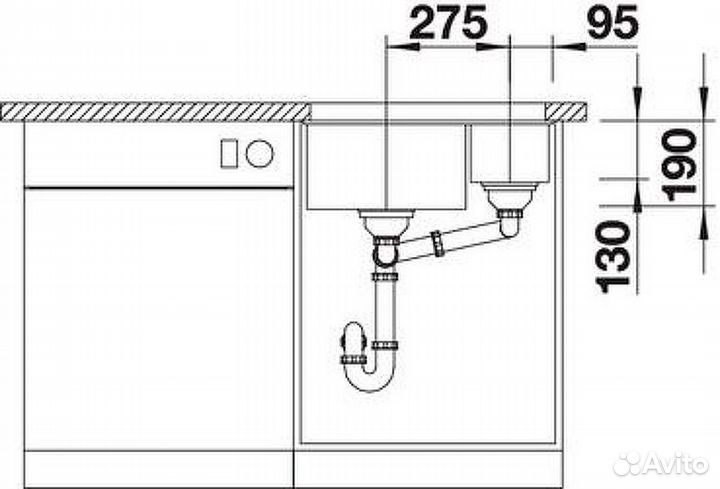 Кухонная мойка Blanco Subline 340/160-U L 523550 Алюметаллик
