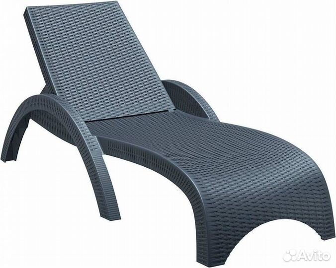 Шезлонг антрацит пластиковый GS 1009