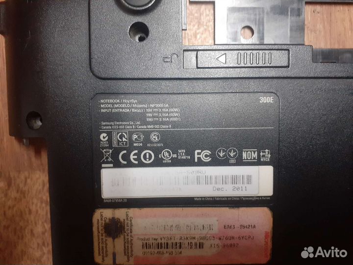 Ноутбук samsung np300e5a запчасти