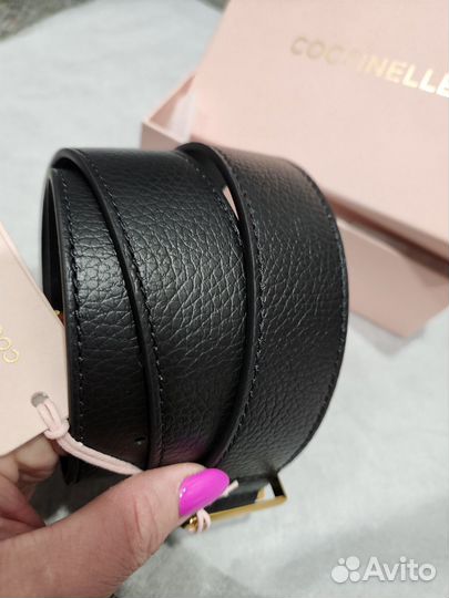 Ремень Coccinelle поясной 3.5см чёрный, оригинал