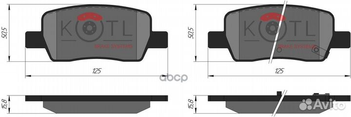 Колодки тормозные дисковые задние к-т 67kt kotl