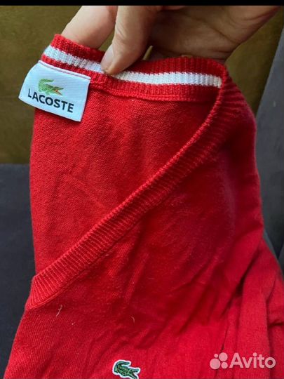 Джемпер lacoste красный 48/50