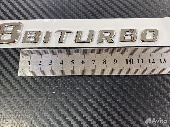 Эмблема V8 Biturbo хромированная Mercedes
