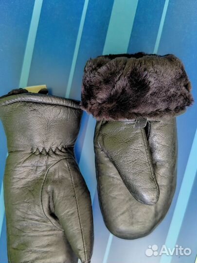 Варежки детские натуральная кожа мех