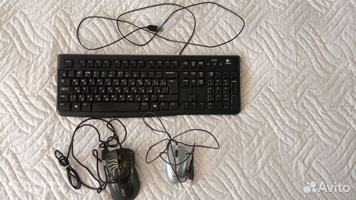 Клавиатура Logitech +две мыши