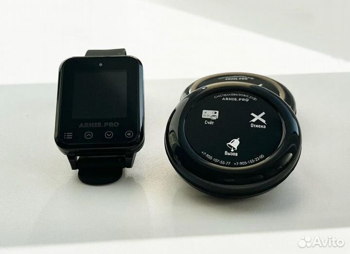 Кнопка вызова официанта влагозащищенная и часы